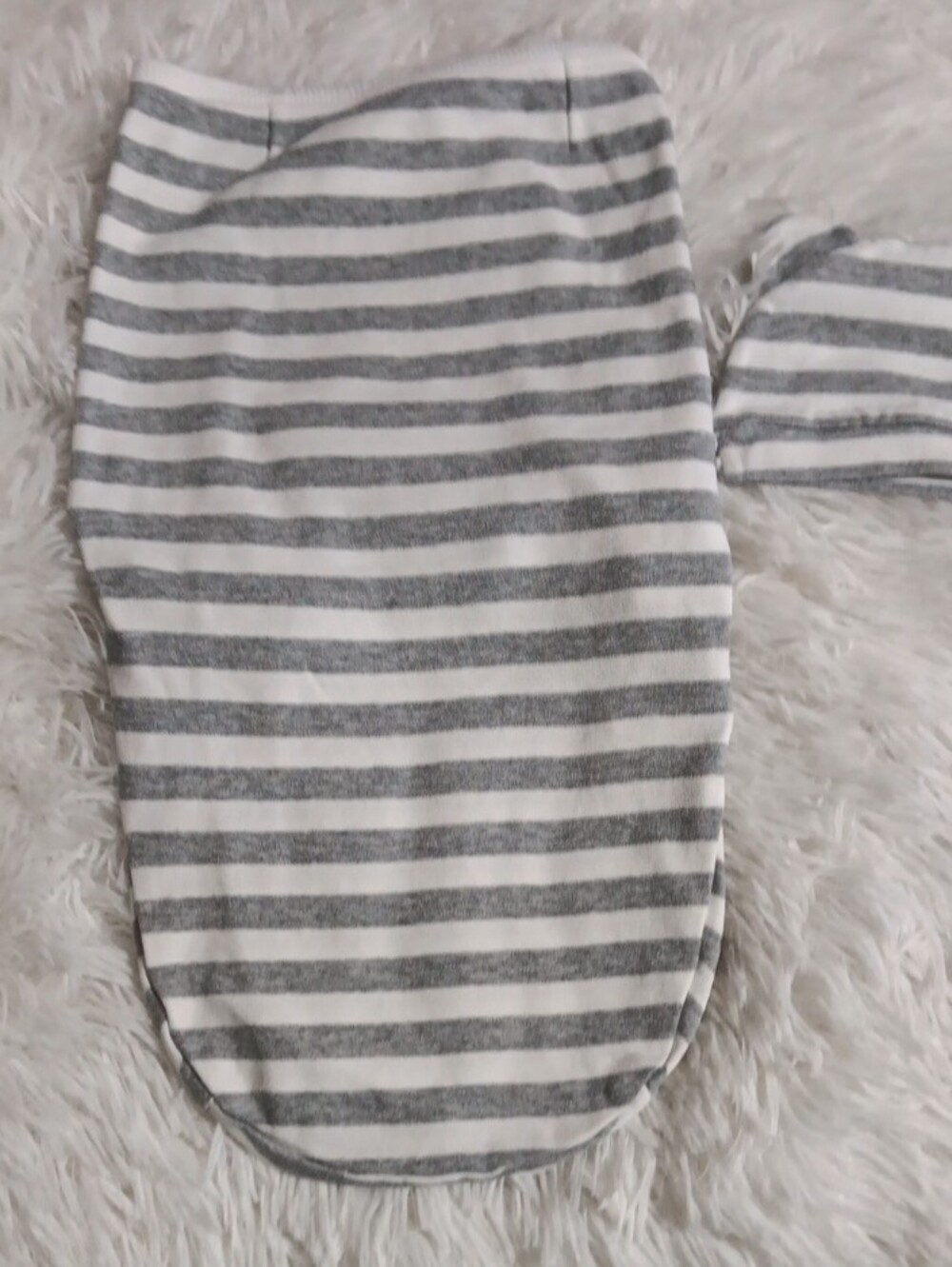 Gray & White Striped Baby Swaddle Sack with Hat - Picture 2 of 2